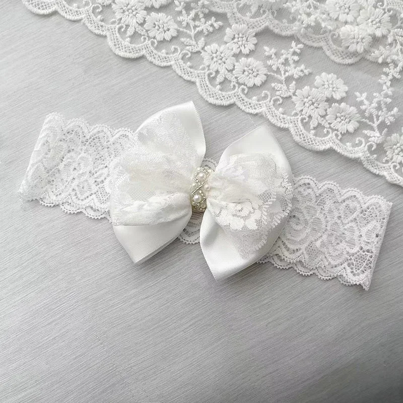 Off White Communion Baptism Bow Headband Flower Girl