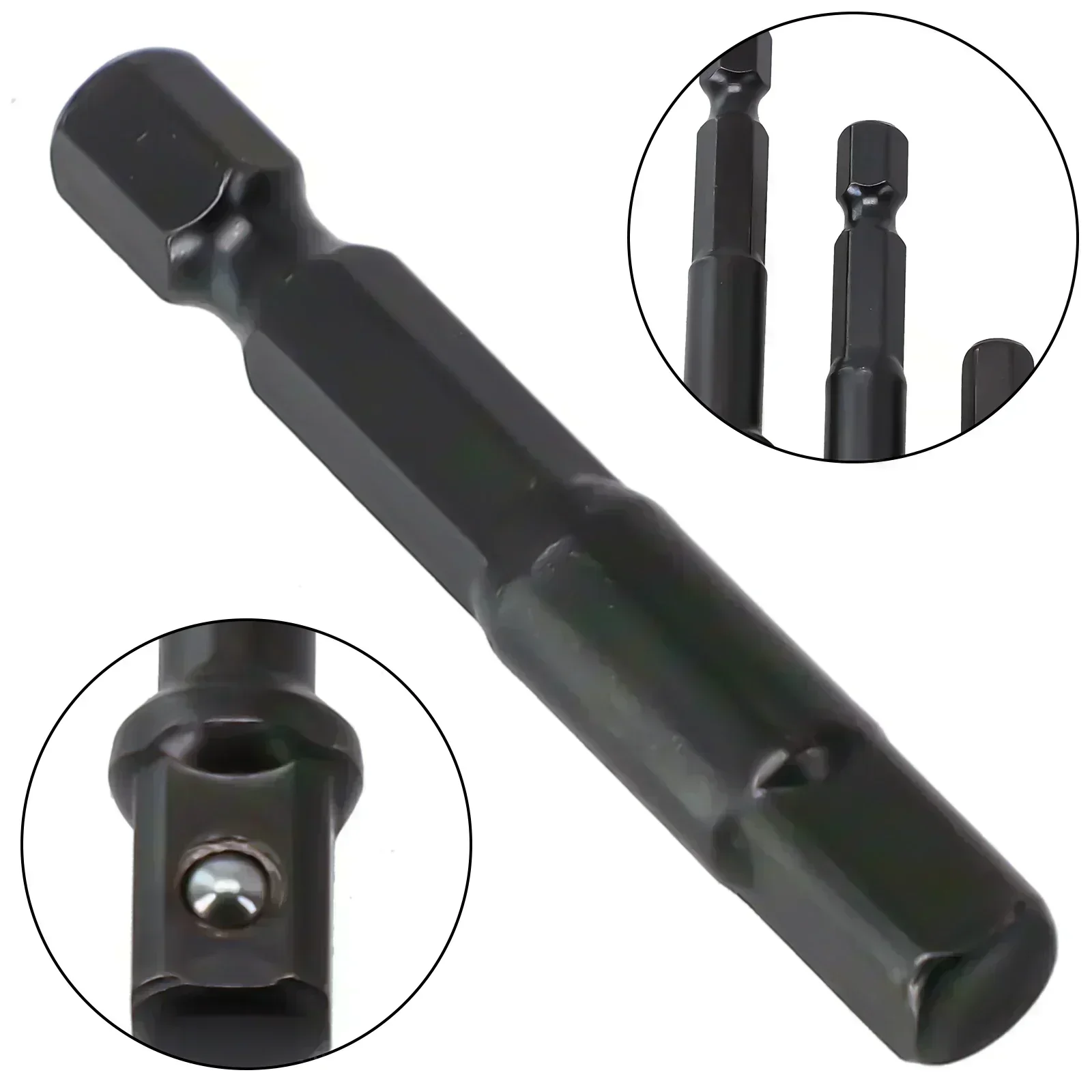 3 pezzi adattatore presa da 1/4 pollici codolo esagonale a presa quadrata asta di prolunga per avvitatore a percussione chiave elettrica accessori per utensili elettrici