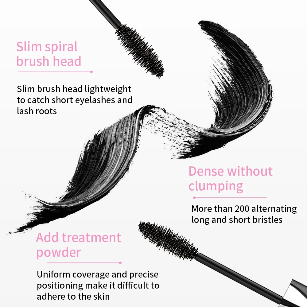 OCHEAL 4D Large Brush Head Lengthened Mascara Eye Black Waterproof Curling Eyelashes Long Lasting Extension Makeup Eyelashes