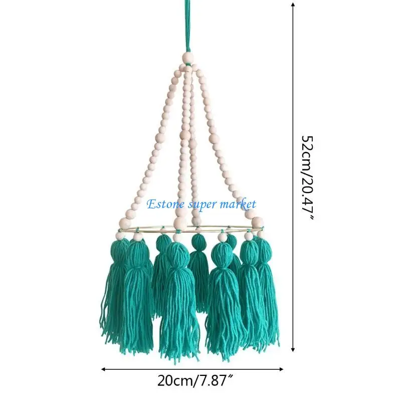 090B เด็กเปลไม้ลูกปัด WIND Chimes Bed Mobile Rattle เด็กห้องแขวนตกแต่งการถ่ายภาพ Props
