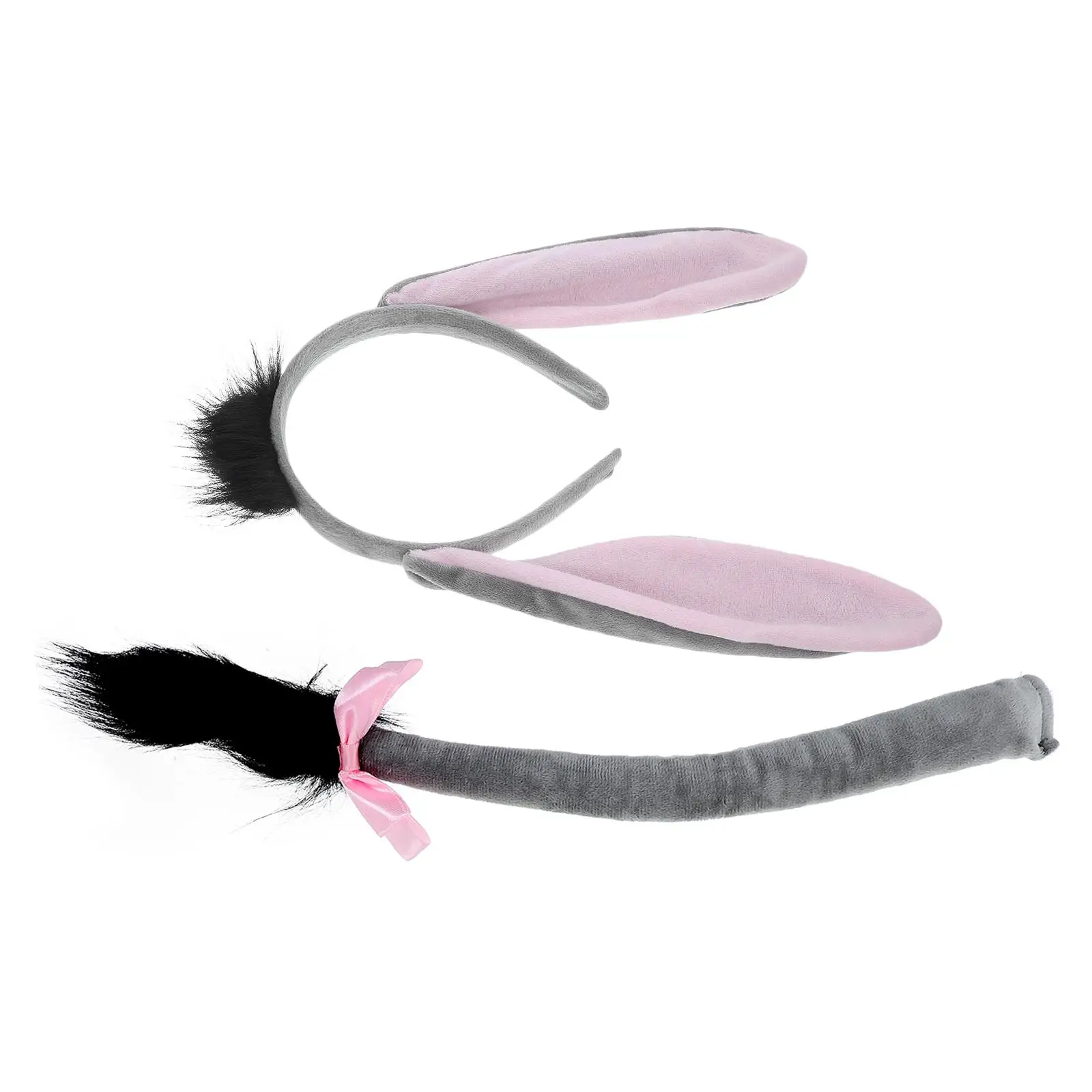 

Donkey Cartoon Ears Animal Costumes Kids Headband Donkey Hairband Elastic Headband Versatile Use Soft Comfortable