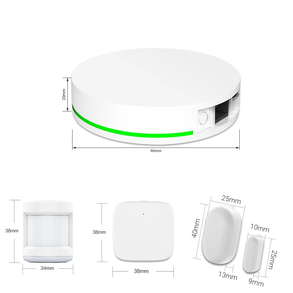 Tuya 지그비 게이트웨이 허브 홈 자동화 장면 보안 경보 키트 PIR 도어 및 창 온도 및 습도 센서, 스마트라이프