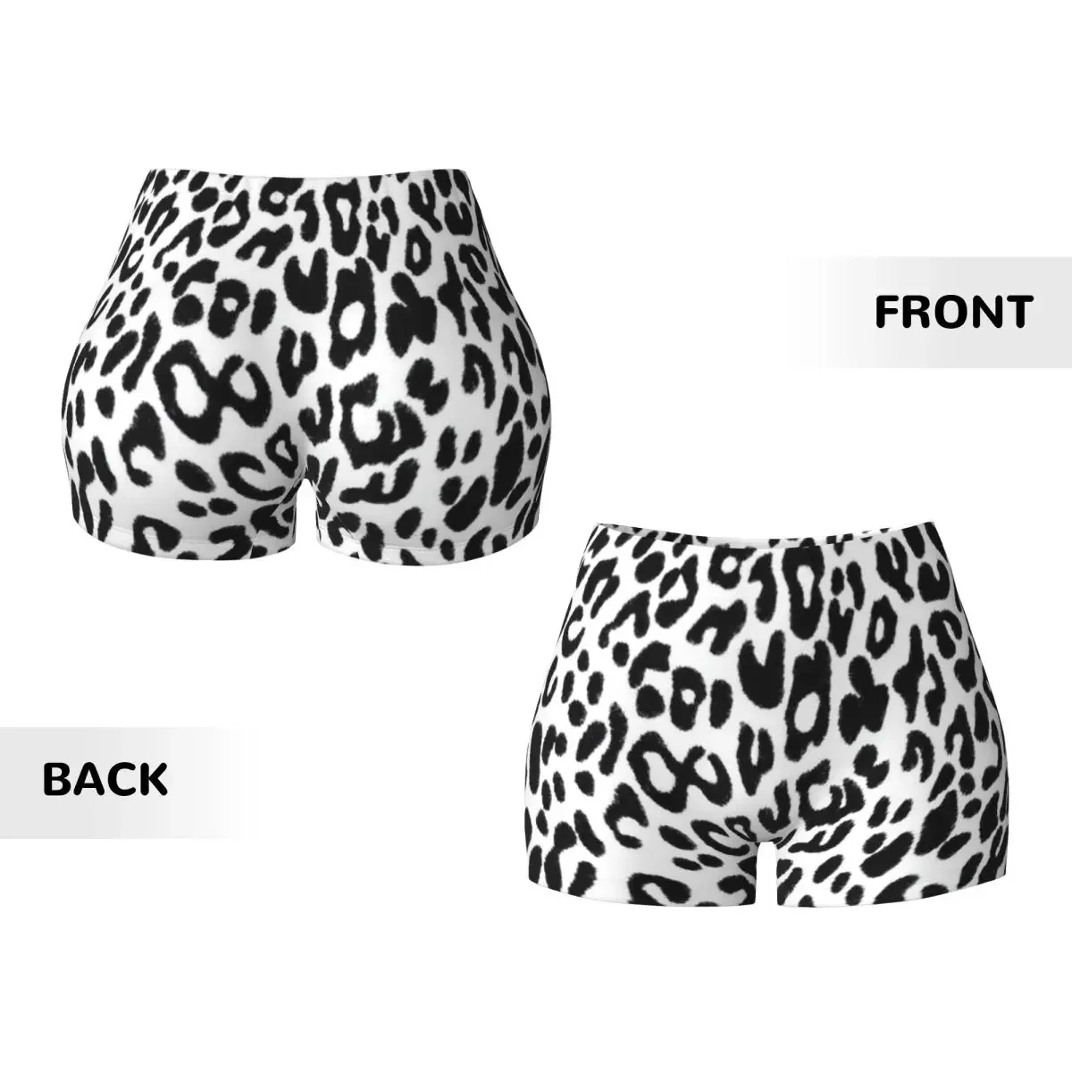 Custom Women White Tiger Skin Pattern Workout Yoga Shorts Tropical Wild Animal Gym Athletic Volleyball Biker Shorts