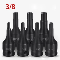 1PC 3/8 Inch Hex Bit Socket Wrench Adapter Imperial size 5/32 3/16 7/32 1/4 9/32 5/16 3/8 CR-MO Impact Screwdriver Bit Hand Tool