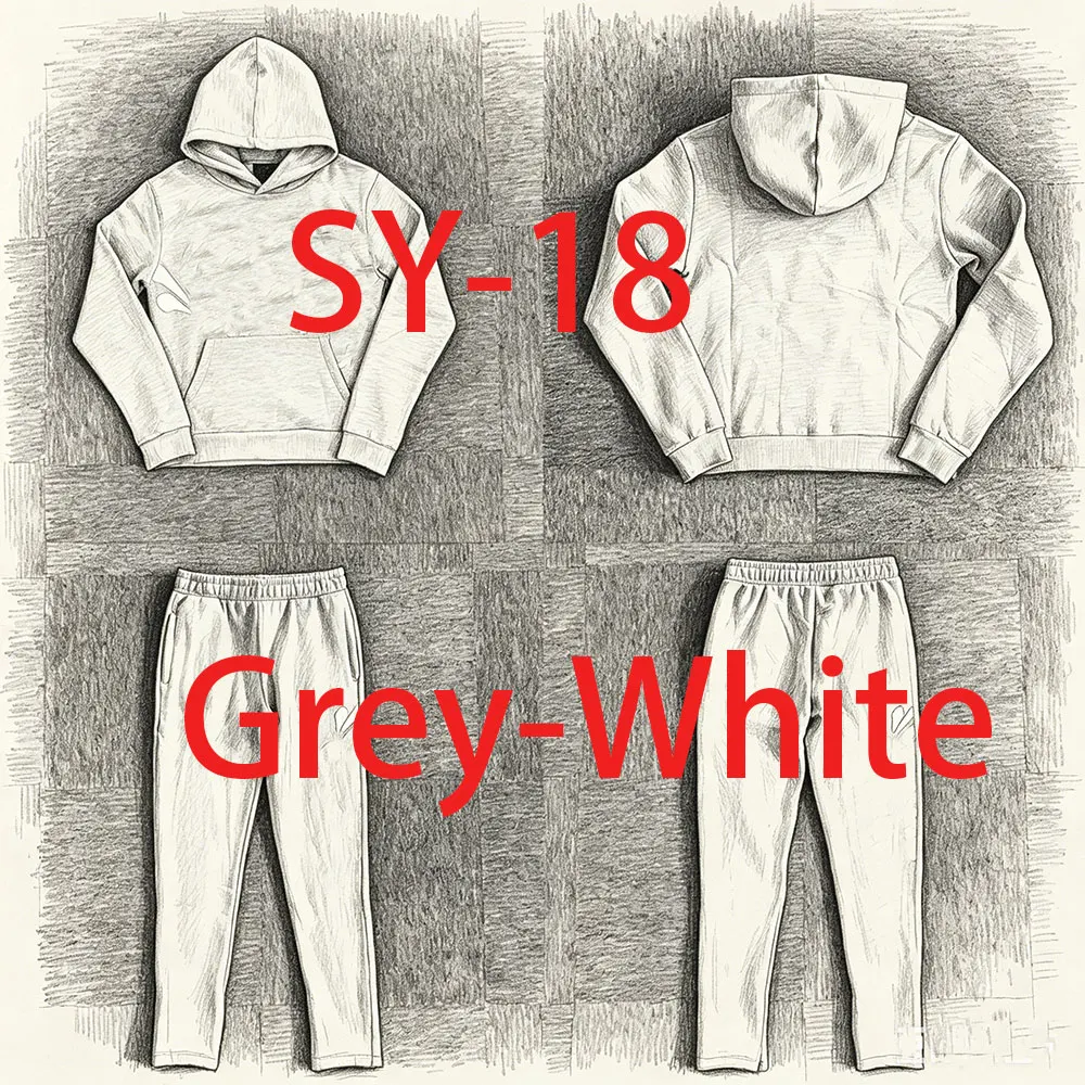 

SY-18 Men's Cotton Tracksuit Hoodie And Trousers Set Streetwear Jogging Outfit for Autumn Winter Comfortable Top Pants Set