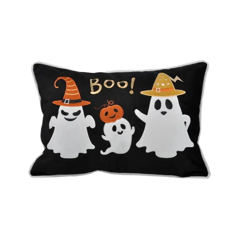 

Halloween Ghost Velvet Throw Pillow Decorative Cushion for Autumn Home Decor