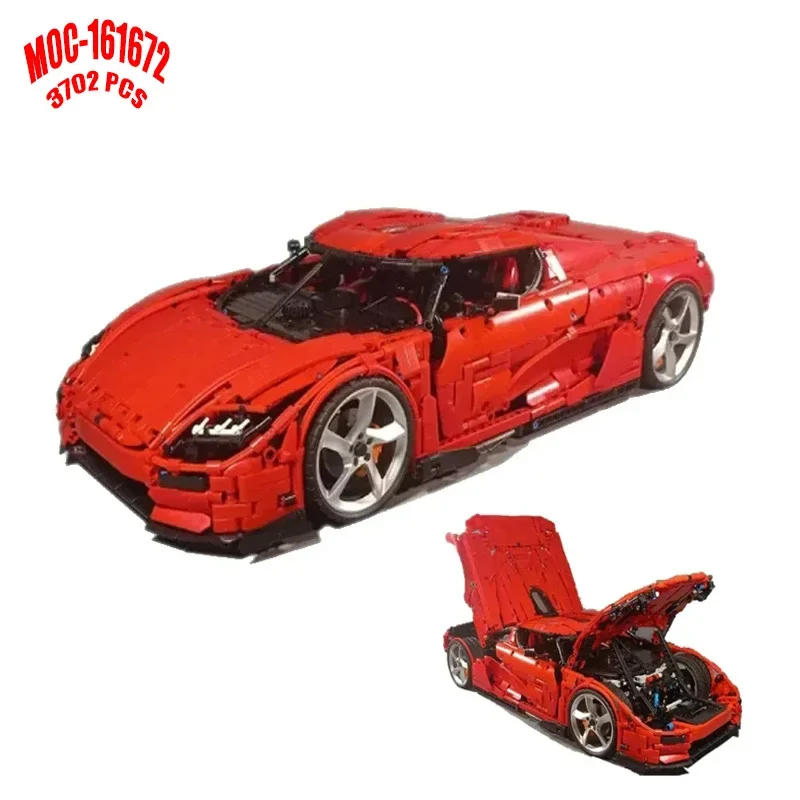 MOC-161672 Blocos de Construção para Meninos, Modelo Vermelho, Super Car Kit, Presente De Brinquedo De Aniversário, Novo, 3702 Pcs