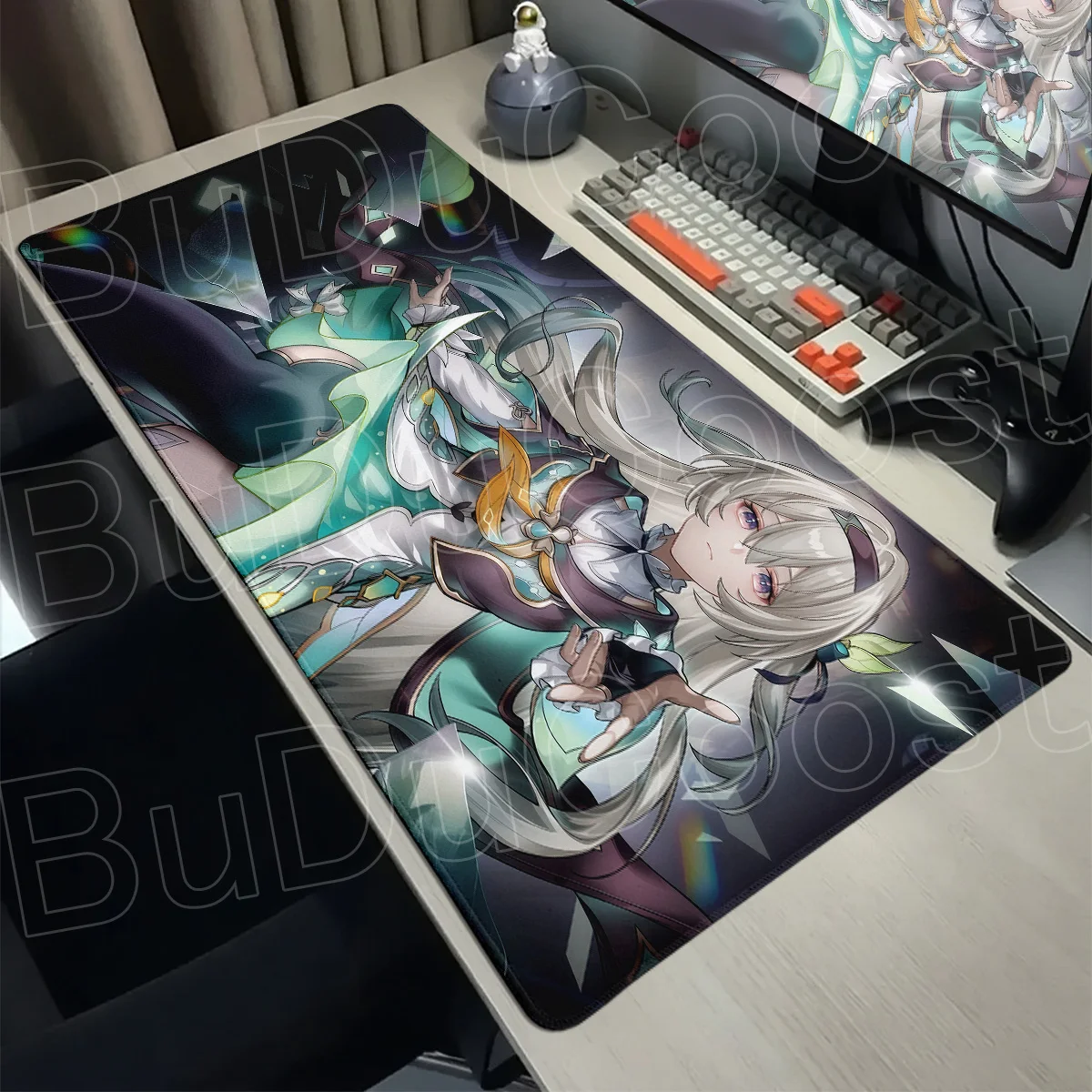Gaming Honkai Star Rail New Desk Pad XXL Anti-slip Rubber Keyboard Cabinet Mausepad 400x900mm Firefly Computer Office Mouse Mat