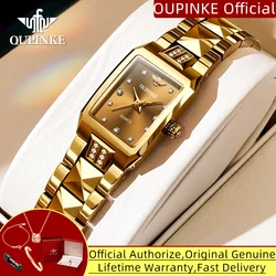 OUPINKE Swiss Quartz Watch for Women Sappire Mirror 50m Waterproof Diamond Scale Luxury Elegant Tungsten Steel Ladies Wristwatch