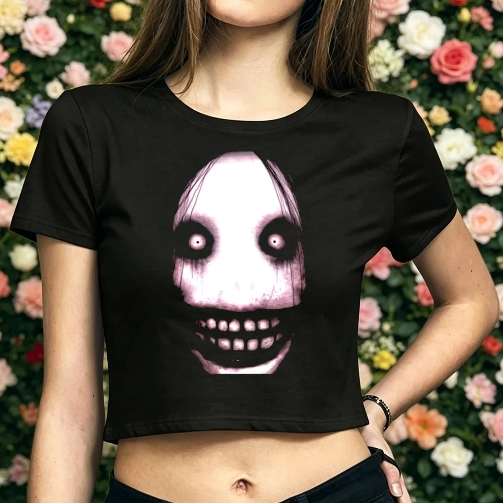 Jeff the Killer crop top ladies jojifuku grunge streetwear japan t shirt clearance sales emo y2k baddie grunge