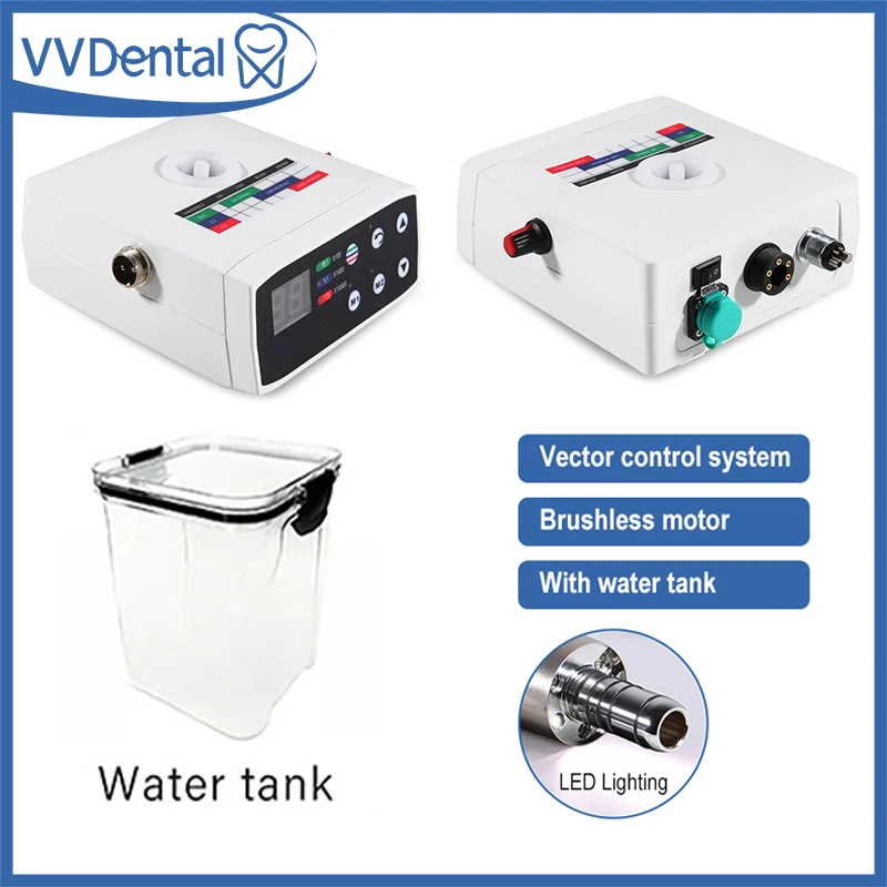 

VVDental Dental Electric Micromotor Multifunctional with Water Tank and Fiber Optic Handle Internal Water Spray Electric Motor