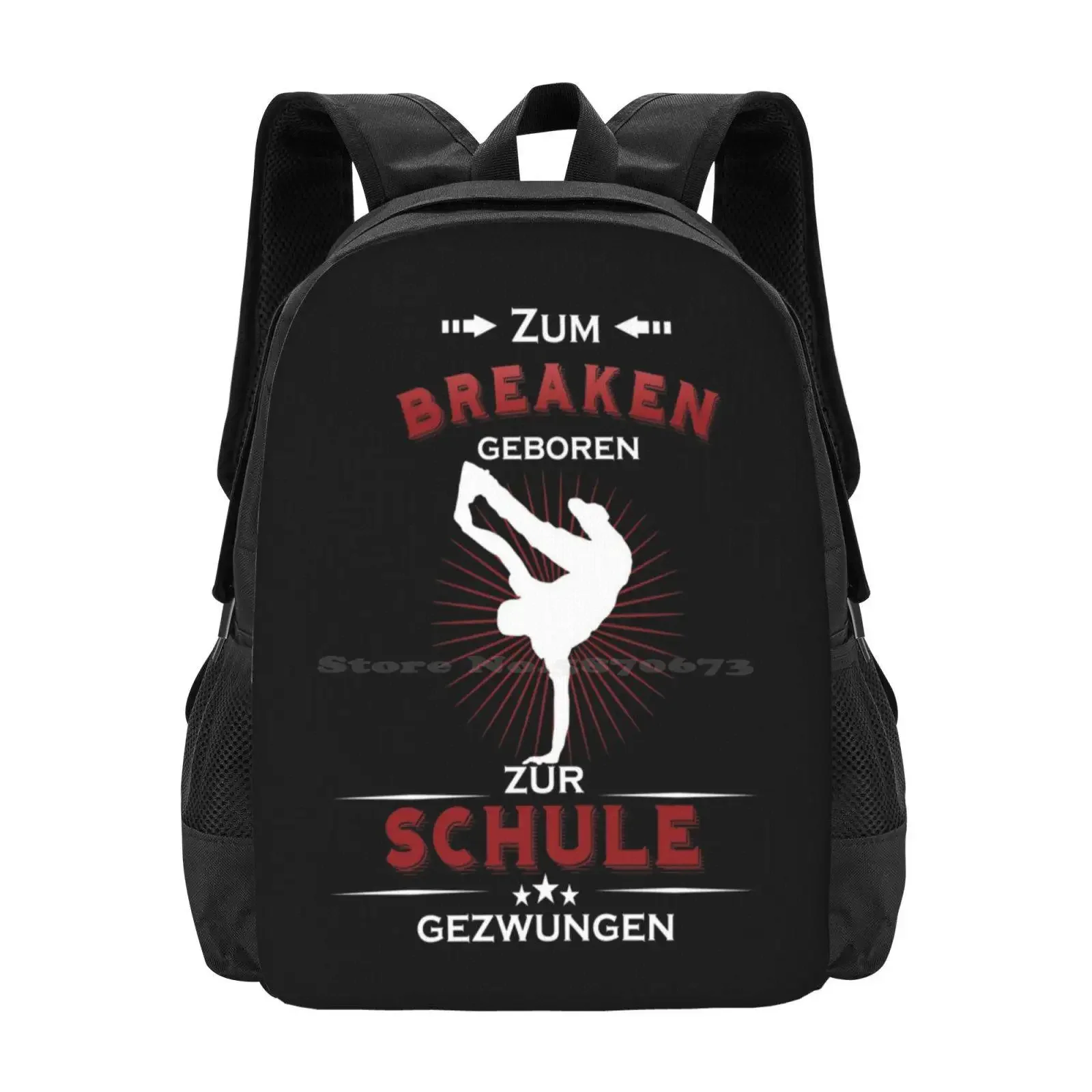 بريك دانس راقصة هواية رائجة البيع حقيبة مدرسية على ظهره حقائب الموضة بريك دانس موسيقى الهيب هوب بريك دانسينغ راقصة هواية #1