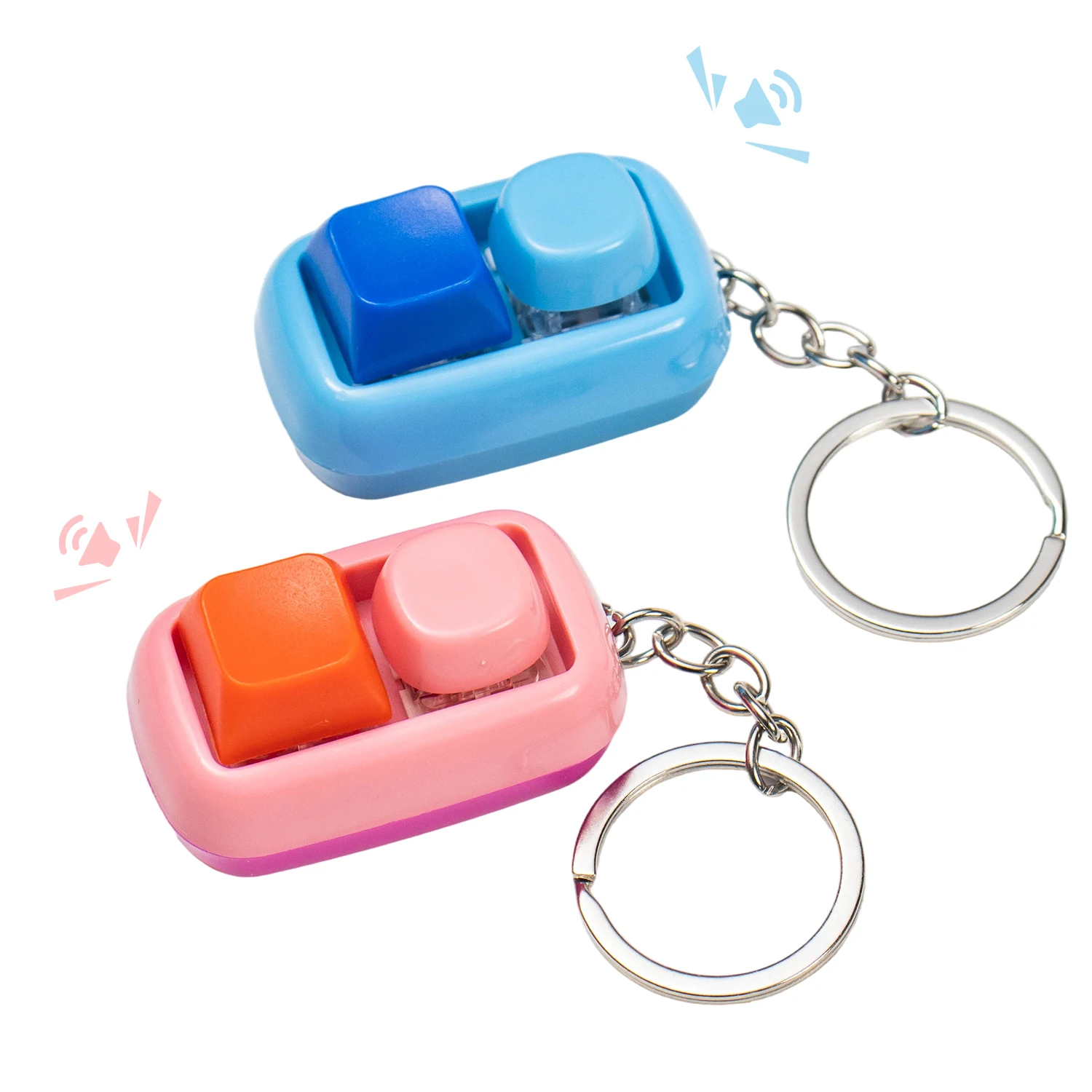 Clicky Fidget Keychain Keyboard Axis Tester Keyboard Key Toy Decompression Toys Keyboard Toy Button Stress Relief Gifts