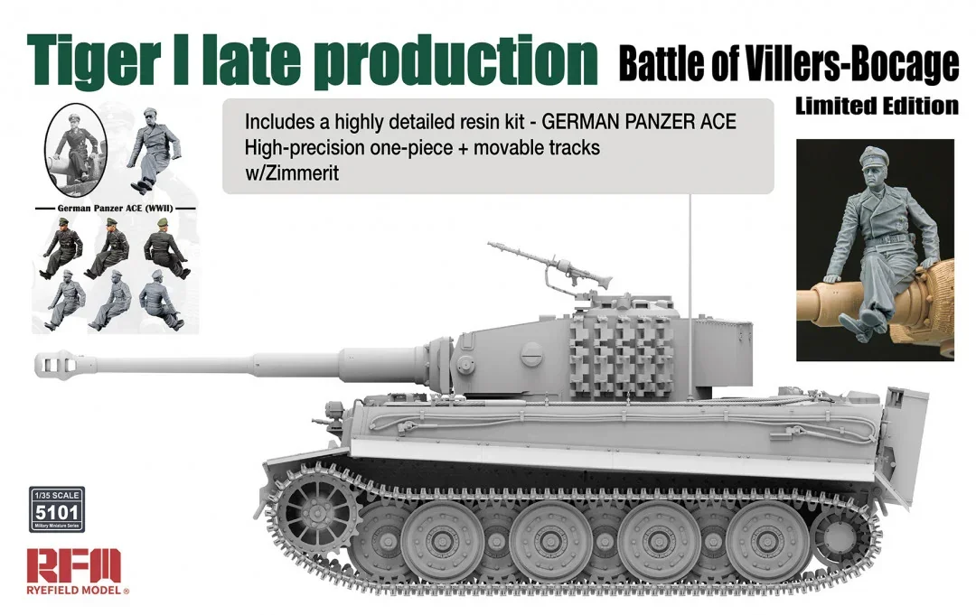 Ryefield model assembly model kit 5101 Tiger I Late Production Battle of Villers-Bocage Limited Edition 1/35