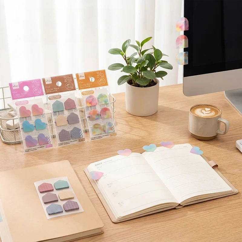 90Sheets Stationery Bookmark Planner Stickers Self Adhesive Loose-leaf Memo Pad Page Markers Paper Flags Tabs Stickers Index