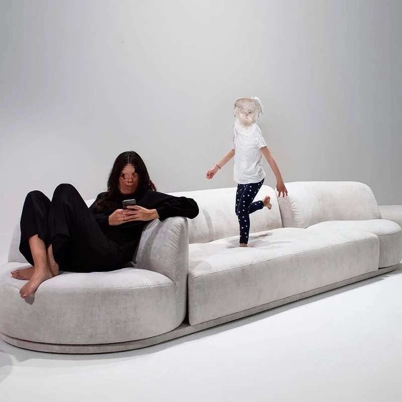 

Fabric Italian minimalist living room creative rotating function module sofa