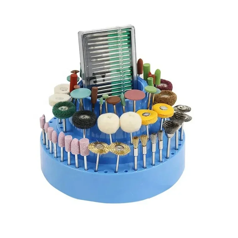 116 Holes 360° Rotating Tool Organizer Storage Box for Drill Bits Polishing Wheels Grinding Heads Compact Holder
