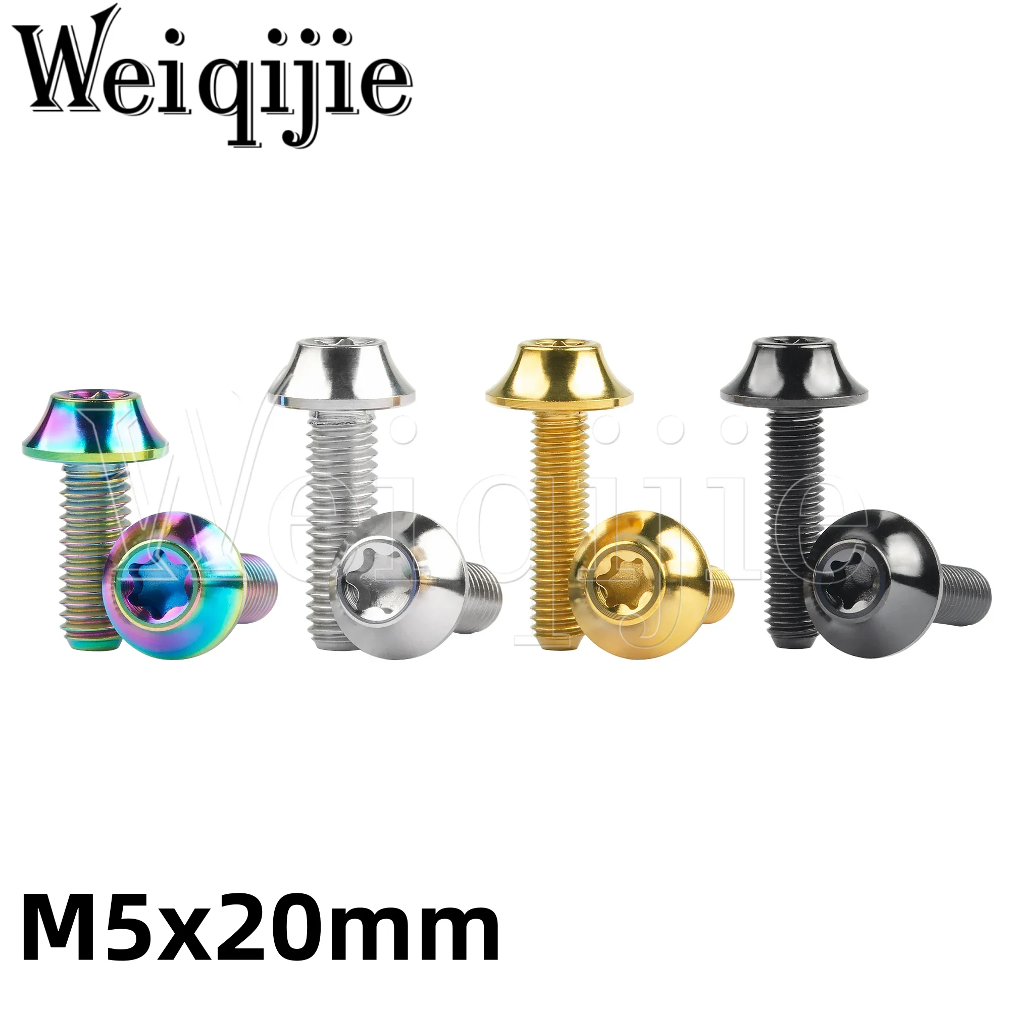 

Weiqijie 6pcs Titanium Bolt M5x 20mm Torx Head Screw for Motorcycle Bike