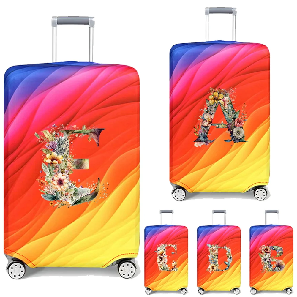 

Luggage Protective Cover Stretch Fabric Floral Letter Print Suit for 18-32 Inch Suitcase Covers Trolley Cover Travel Accessories