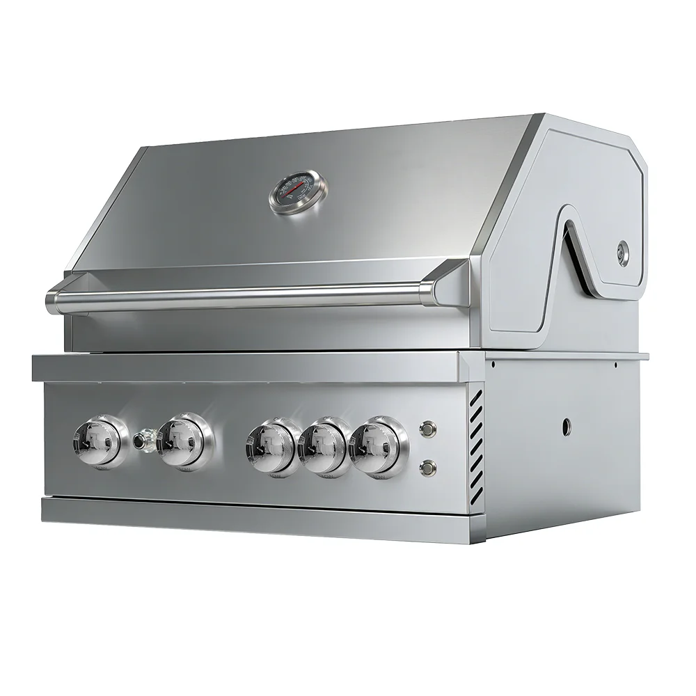 High-end Durable Built-in Built in SS304 Stainless Steel Outdoor Kitchen Household Courtyard Garden Gas LPG NG BBQ 4Burner Grill