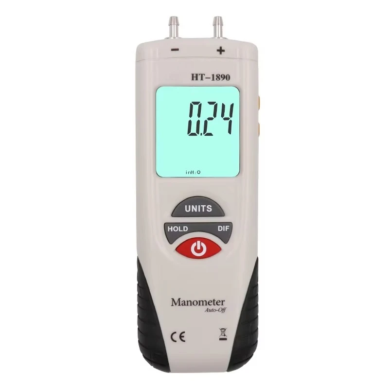 Cleanroom Industrial Supplies LCD Large Screen Digital Differential Pressure Gauge Dual Port Pressure Difference Measurement