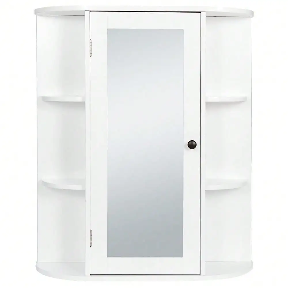 Bathroom Cabinet Single Medicine Cabinet with Mirror Shelf Door Wall Mount