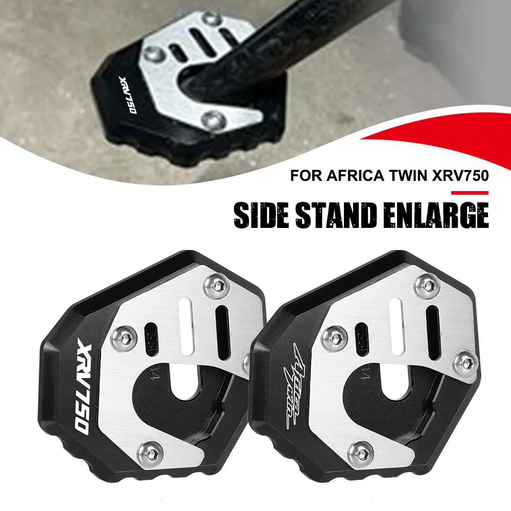 

Motorcycle Accessories FOR HONDA AFRICA TWIN XRV750 Flat Foot Side Stand Enlarge Extension Kickstand Plate CNC Aluminum XRV 750