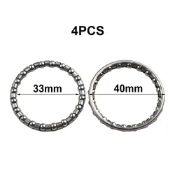 4Pcs 40mm Bicycle Headset Balls Caged Ball Bearing Race Cycling Bearing Set Replacement Part Metal Ring Race Bike Accessories