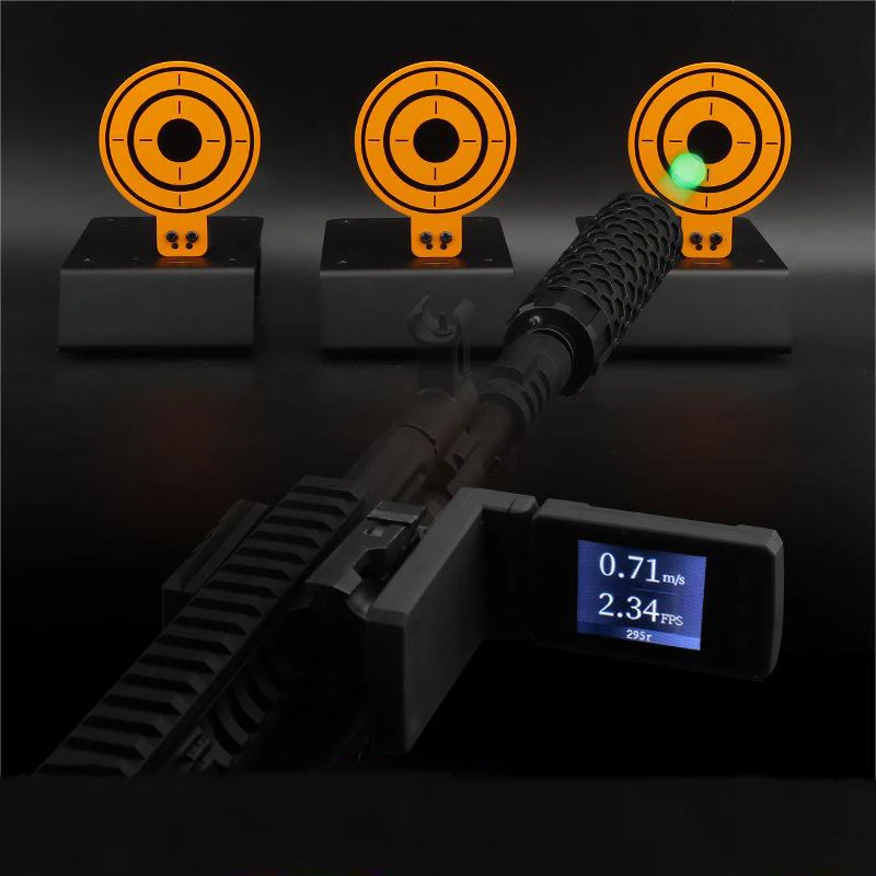 Imagem -04 - Bluetooth Synchronous Tracking Paintball Airsoft Tiro Velocímetro Flash Recarregável Tiro Treinamento Alvo