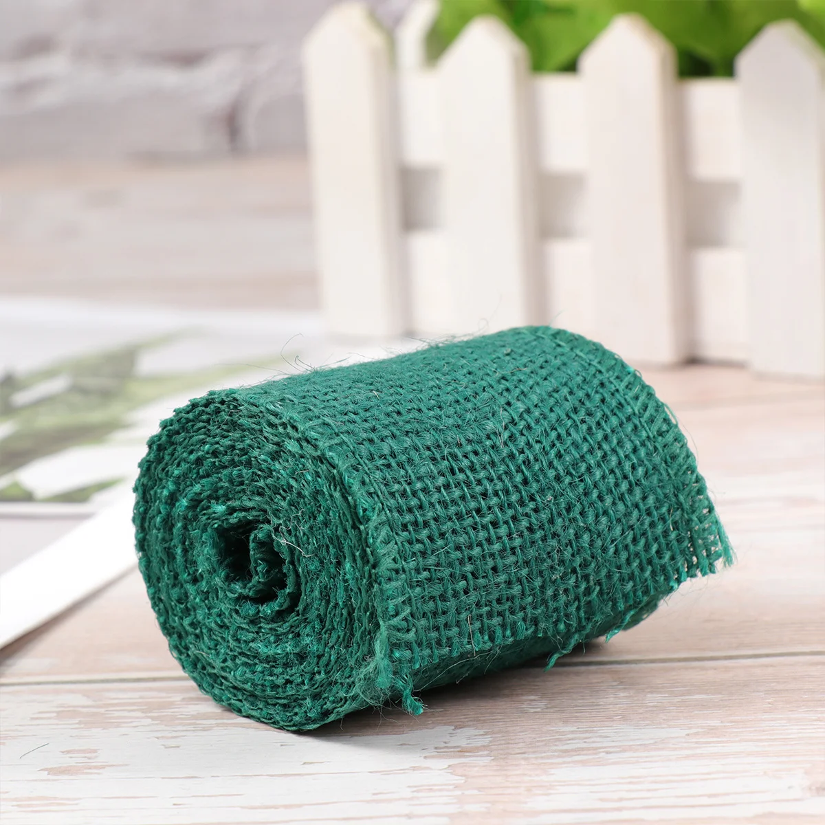 

2M Dark Green Jute Burlap Ribbon Roll Christmas Decoration Craft Wreaths Diy Natural Look Environmentally Friendly Burlap Ribbon