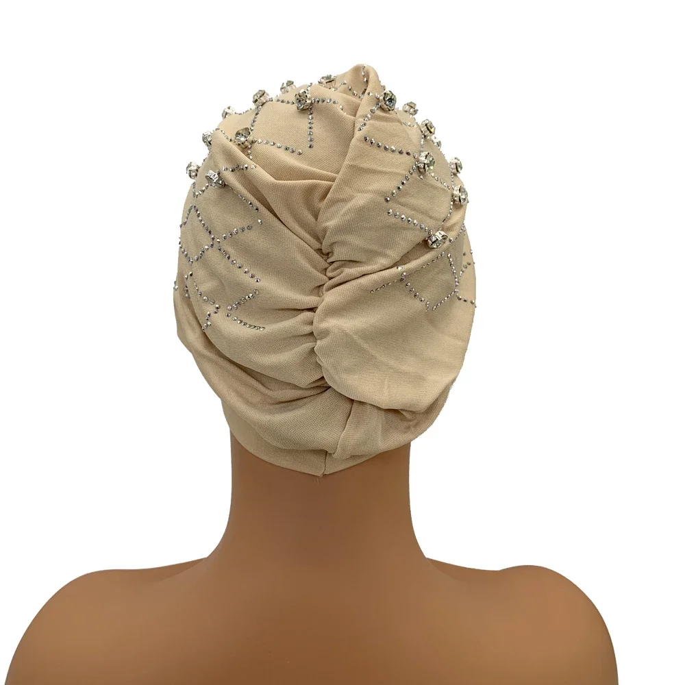 Muslim Inner Hijabs Islam Under Scarf Cap Stretchy Headscarf Bonnet Turbante Mujer Rhinestone Head Wraps for Ramadan Women