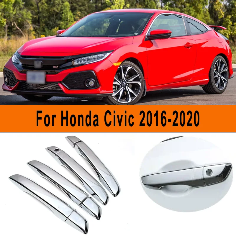 

Крышка дверной ручки автомобиля, наклейка, Стайлинг, устойчивые к царапинам автомобильные аксессуары для Honda Civic 2016-2020 2019 2018 2017