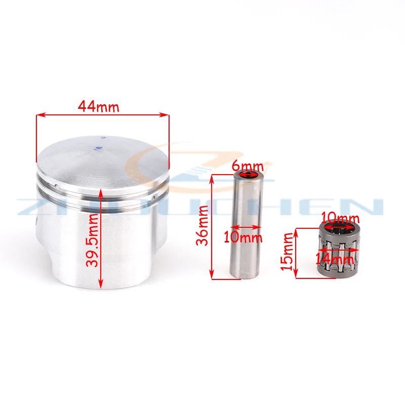 2 hub Luftkühlung Motor Teile 44mm Kolben 10mm Pin Ring Set für 44-5 Mini ATV quad dirt pit bike scooter moped motorrad