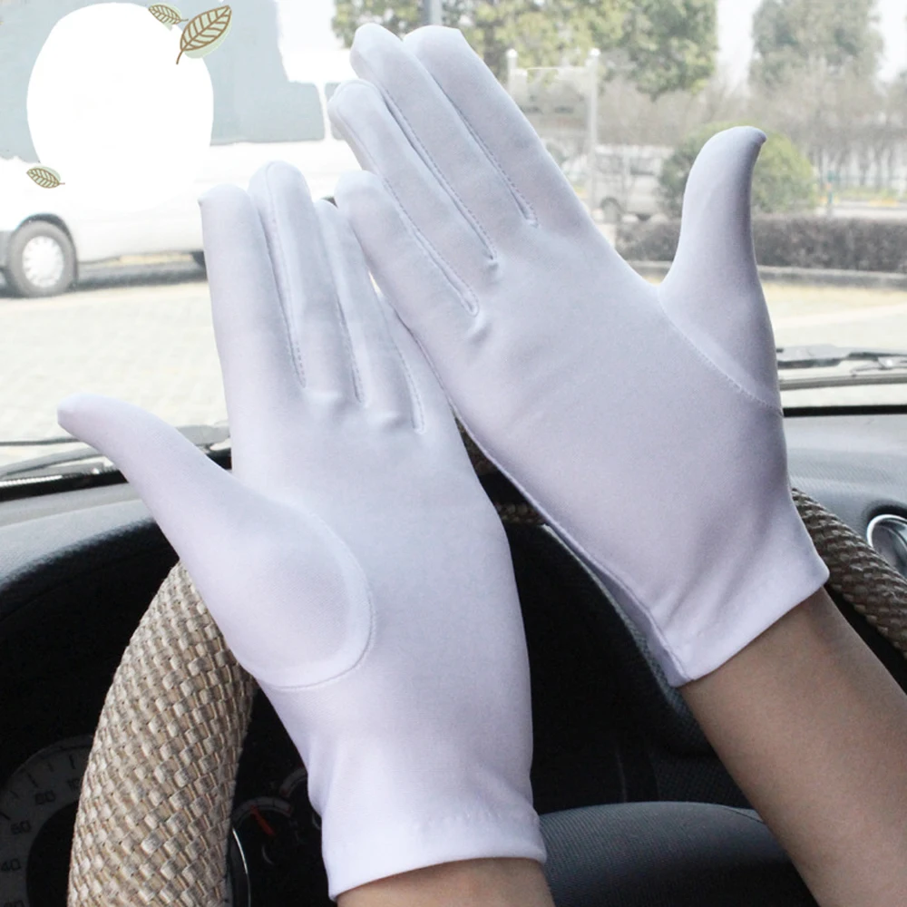 Fashion Cycling Spandex Elastic Thin Pure Color Etiquette Gloves Sun Protection Anti-UV Driving Gloves