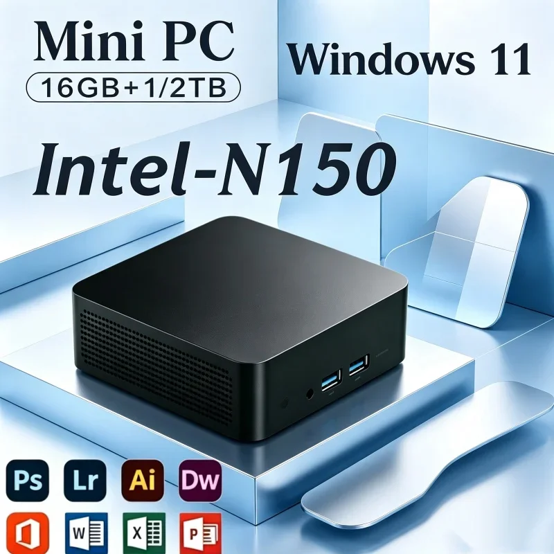 2026 Taut Core N150 MINI PC Windows 11 Smooth Touch Pocket Sized Console RAM 1TB SSD WIFI 6 BT5.2 4K HD Mini Gaming