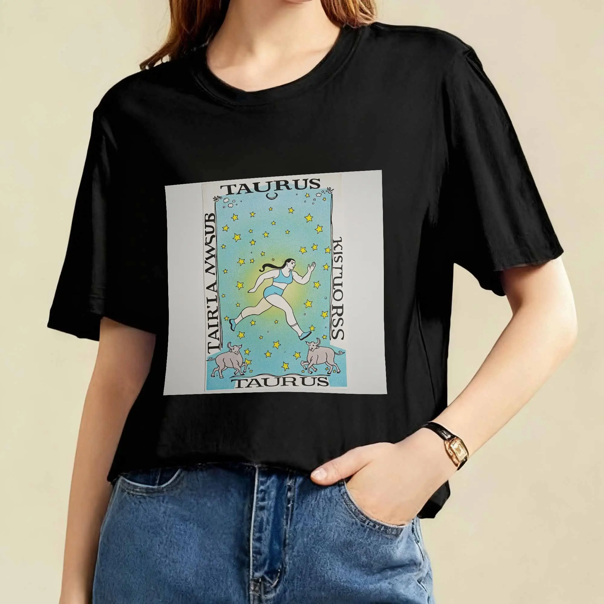 

Celestial Runner Sky & Stars Printed T-Shirt 180g Soft Cotton