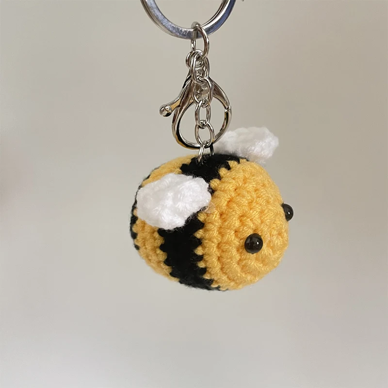 Novelty Cute Knitting Bee Keychain Little Bees Keychain Pendant Keyring Keyholder Party Jewelry Gifts