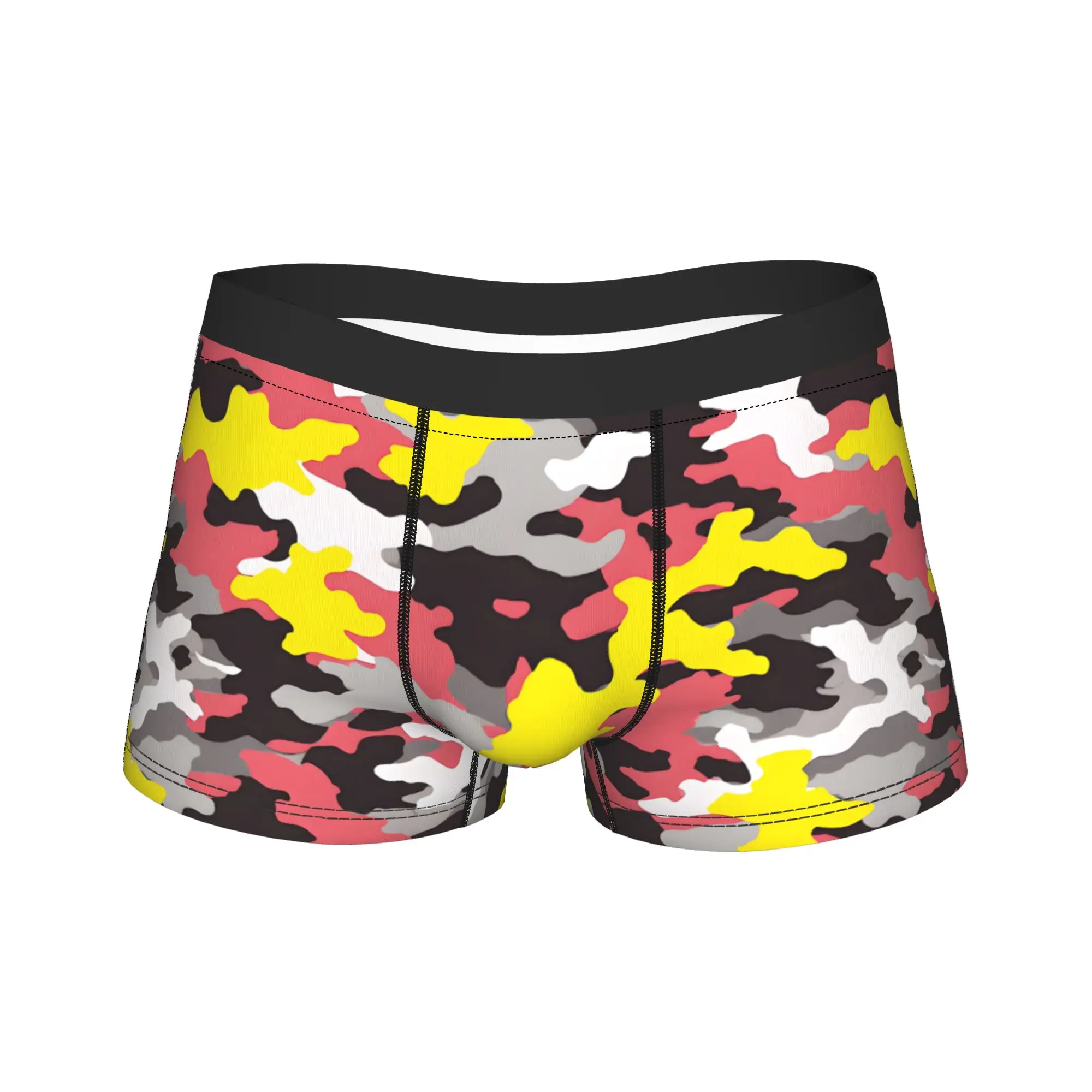 

Men Camo Camouflage Long Underwear Humor Boxer Briefs Shorts Panties Male Breathable Underpants M-XXL