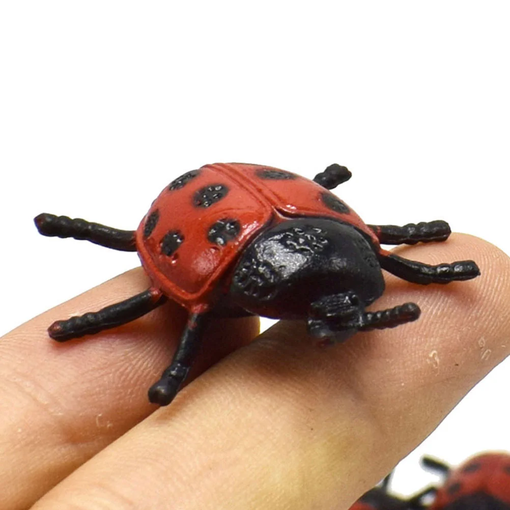 22 Pcs Pvc Simulation Ladybug Miniatures Tricky Props Toys Halloween Ladybugs Model Small Artificial Models Plastic Prank Child