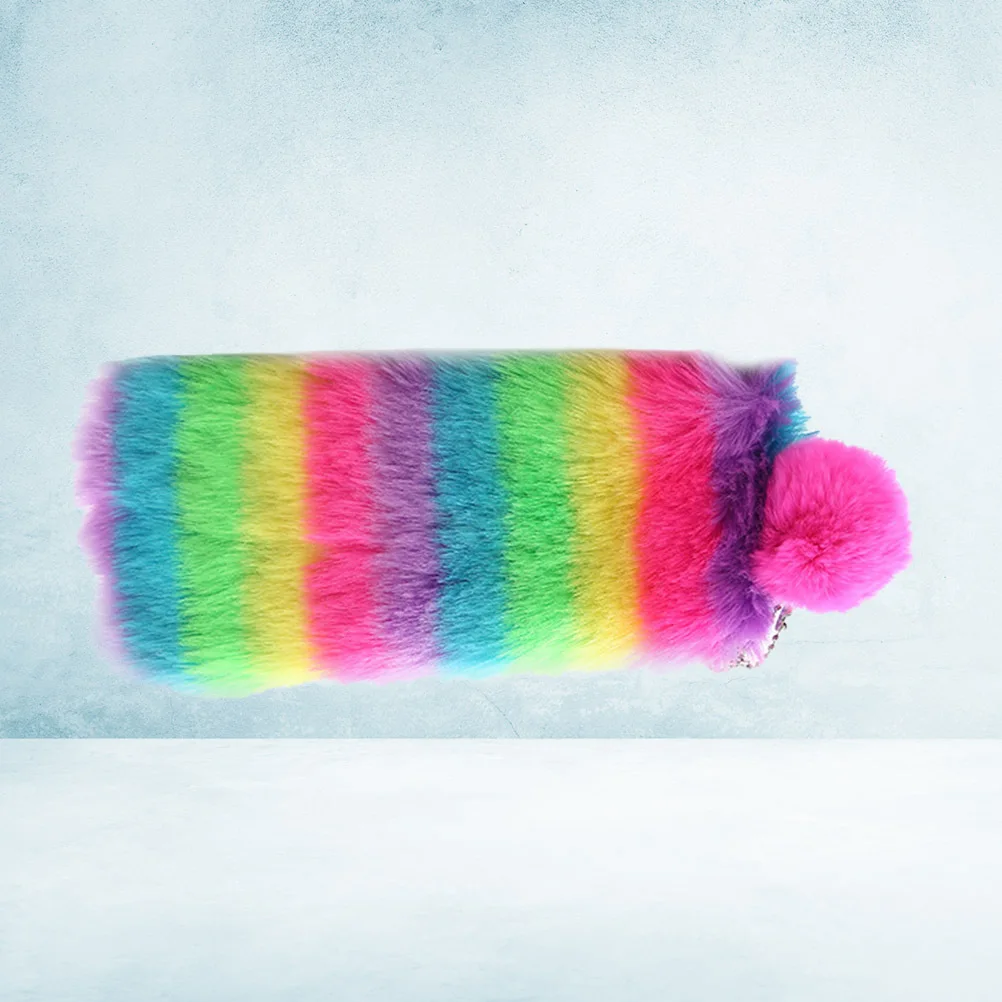 مقلمة ناعمة جميلة بألوان قوس قزح لتنظيم المكياج وحقيبة أقلام للطلاب والسفر والمدرسة للاستخدام اليومي #3