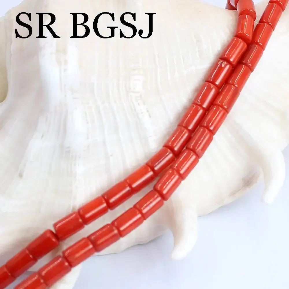 3x9mm Natural Column Orange Sardin Sea Bamboo Coral Small  Beads Jewelry Necklace Bracelets DIY Making 15\