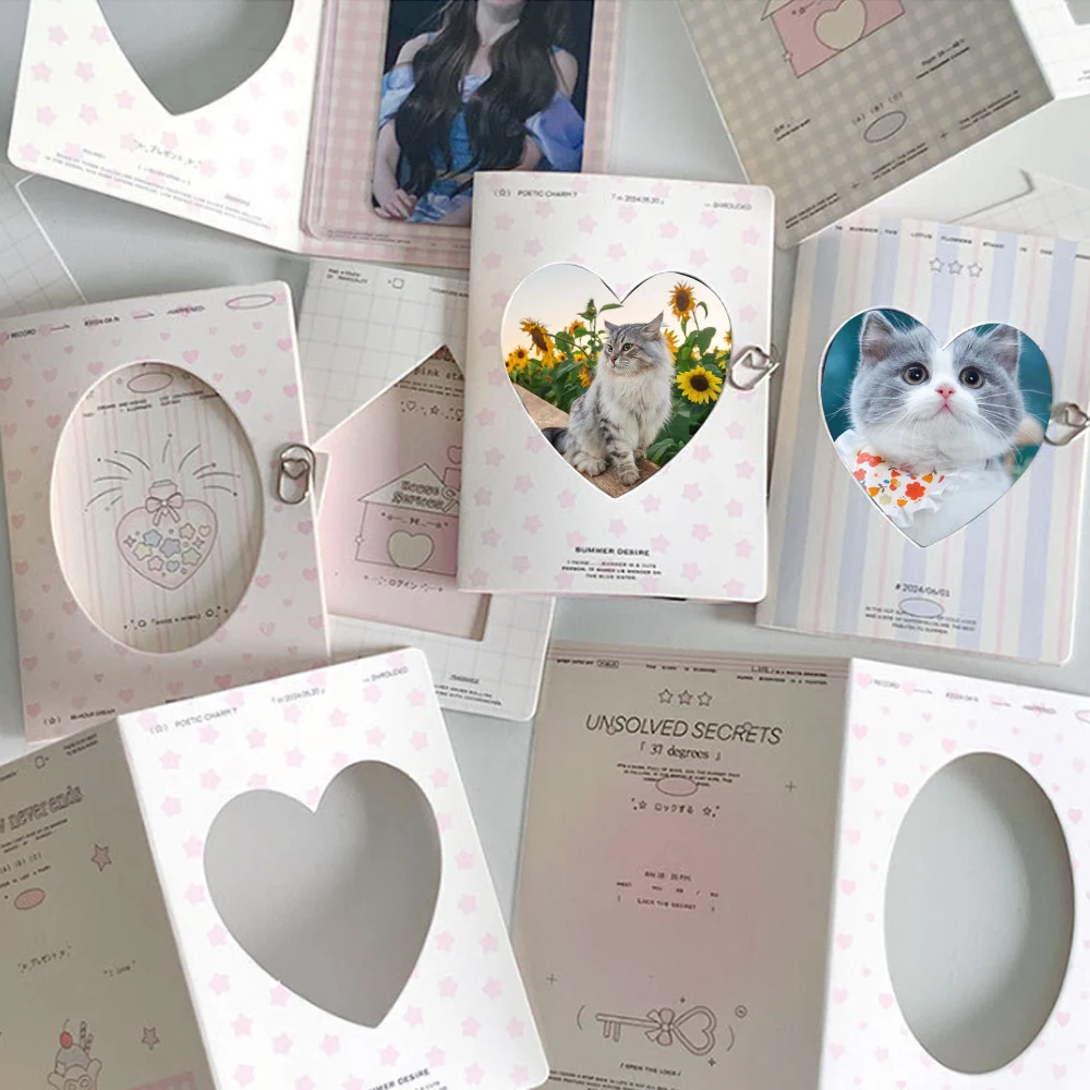 Hollow Window Photo Card Paper, Message Card, Folding Photo Collection Card, DIY Idol Photo Packing Materials, 3 ", 10Pcs, Pacote