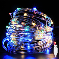 LED Garland Lights USB Fairy Copper Wire Light String Christmas Ornaments New Year's Eve Wedding Party Street Xmas Tree Decor