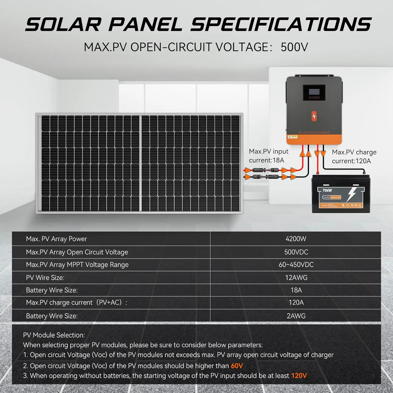 PowMr 3600W Solar-Hybrid-Wechselrichter – 24V DC  Produktbild-Vorschau 5