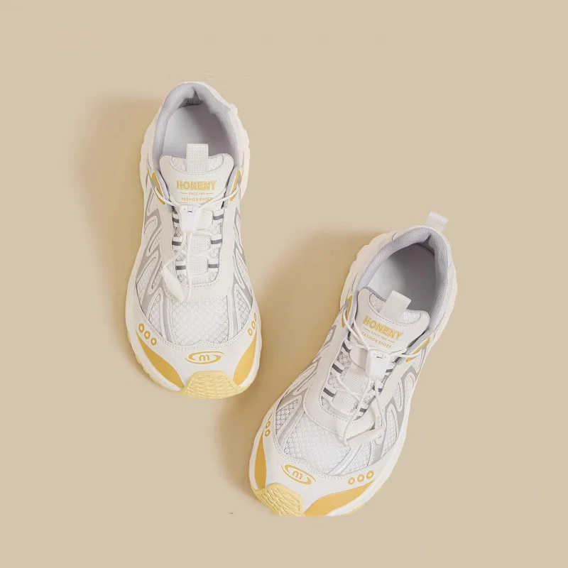 2025 Summer Fashion Casual Shoes Versatile Dad Shoes Women's Trendy Lightweight Thick-Soled Single Mesh Breathable Sports Shoes