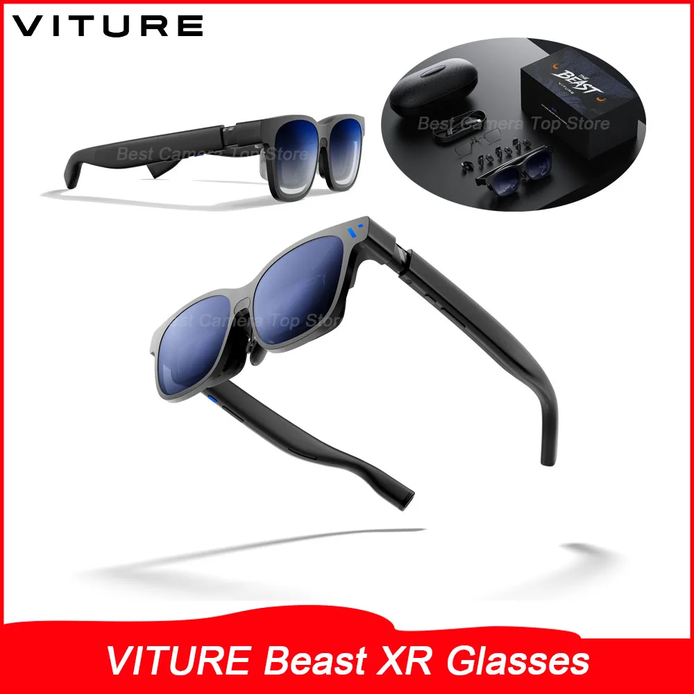 

Очки VITURE Beast 2026 XR с виртуальным экраном 174 дюйма 58 ° Управление жестами FOV AR для iPhone, Android, Mac, игр и фильмов
