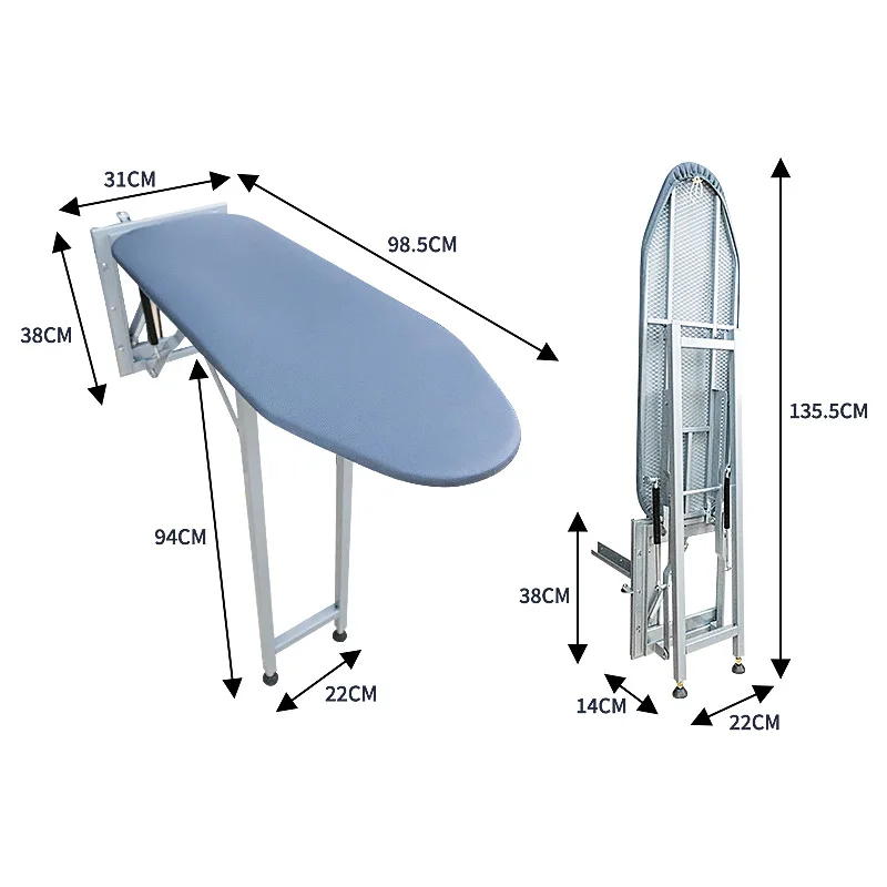 Suitable for Wall-mounted Folding Ironing Board, Ironing Rack, High-end Hotel Large Side Pull-up Wall Ironing Board