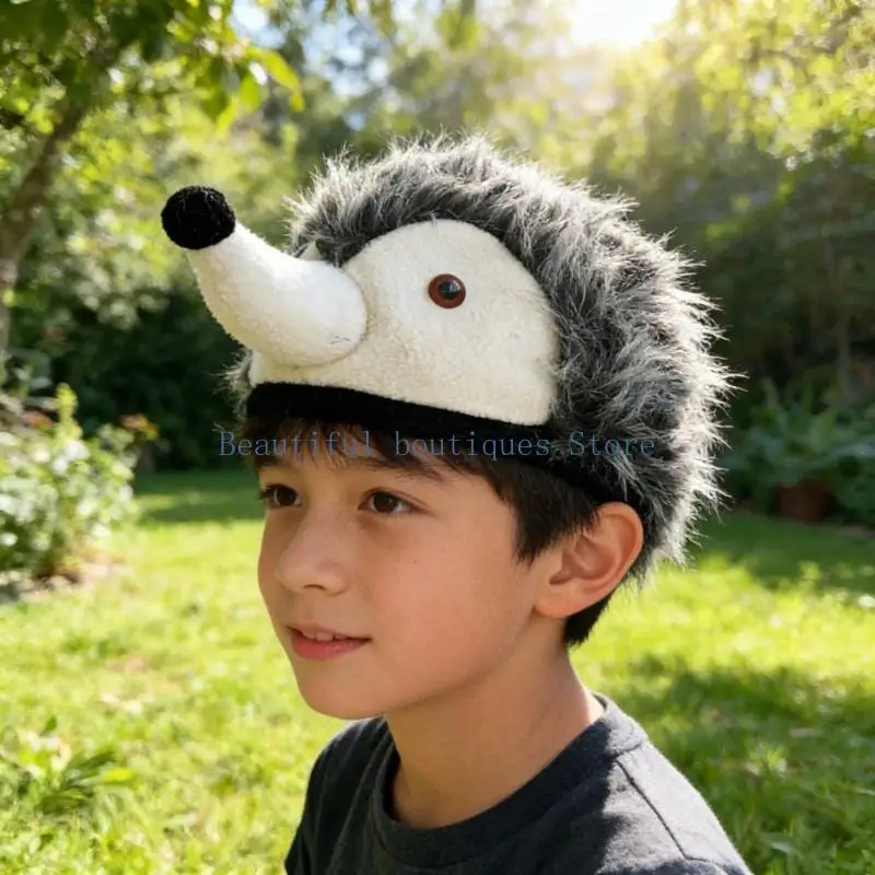 

U4LF Lovely 3d Hedgehog Costume Cap Headgear With Animal For Party School Event