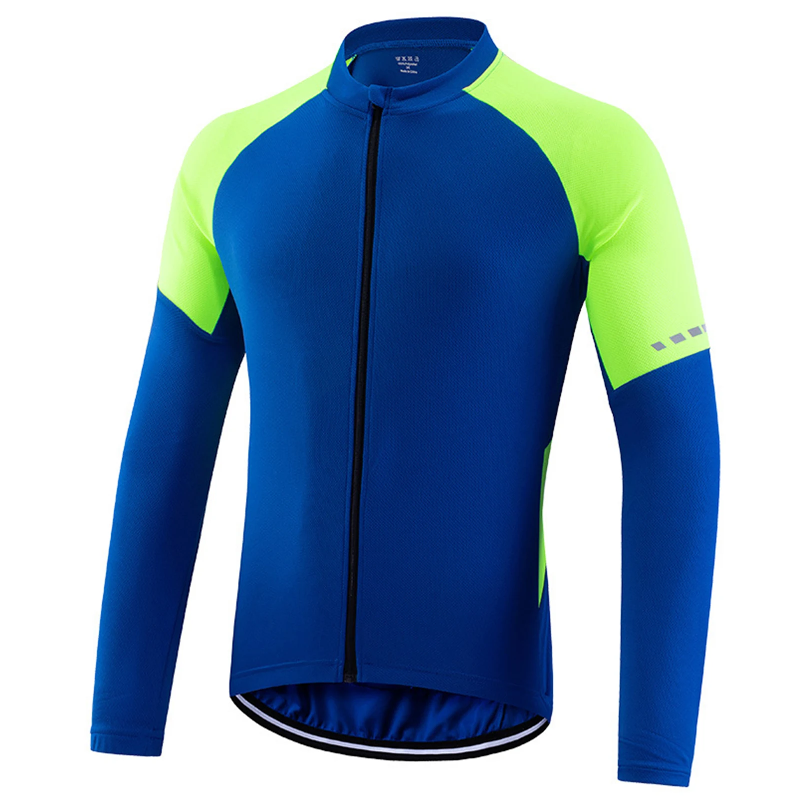 Basic fietsshirts voor heren, met lange mouwen en reflecterende strepen, lichtgewicht en ademend, ideaal voor fietsen.