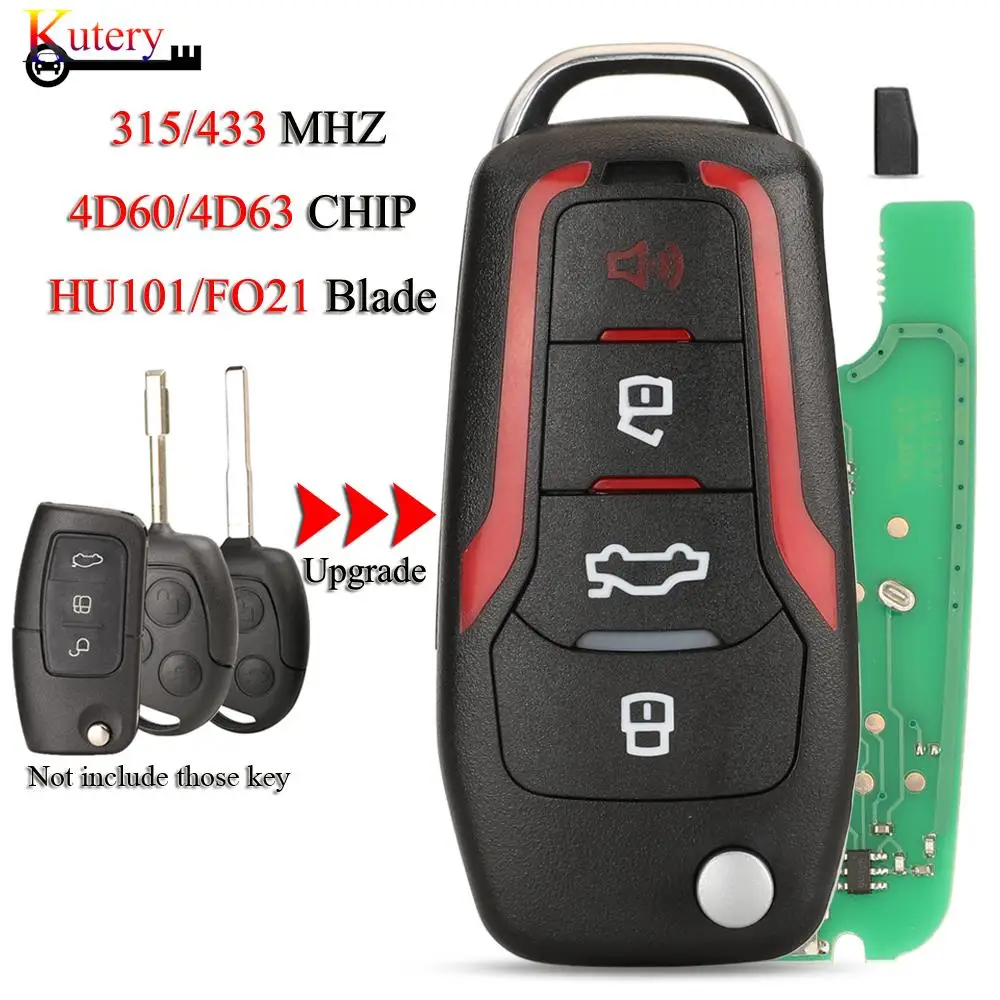 jingyuqin aktualizacja zdalny inteligentny klucz dla Ford Escape Explorer Focus Mondeo Mustang Lincoln 315/433Mhz 4D60/4D63Chip HU101/FO21